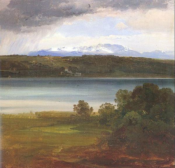 Christian Ernst Bernhard Morgenstern View Across Lake Starnberg to the Benedikte oil painting picture